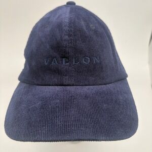 Vallon Corduroy Logo Strapback Hat Navy Blue One Size